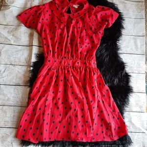 XXI Exclusive Red dress w/ Polka dots w/ open back